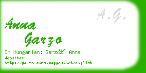 anna garzo business card